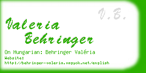 valeria behringer business card